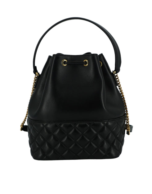 Versace Medusa Bucket Shoulder Bag – Elegant Black Lamb Leather with Gold Hardware for Women