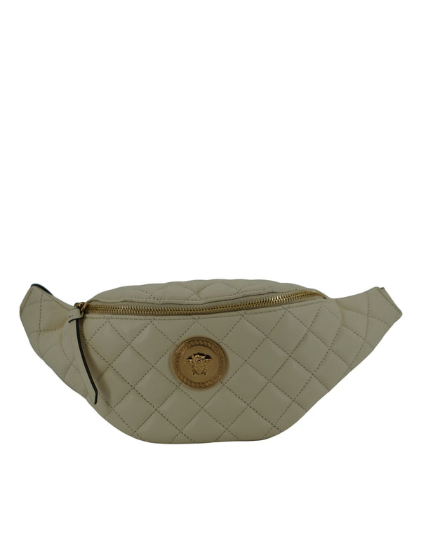 Versace Elegant White Lamb Leather Belt Bag for Women