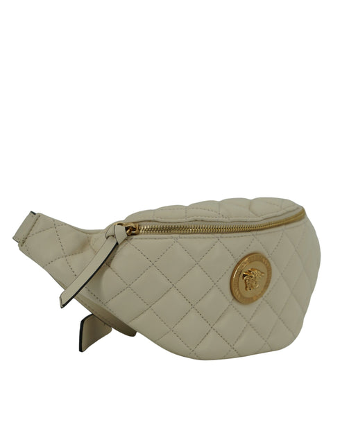 Versace Elegant White Lamb Leather Belt Bag for Women