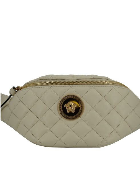 Versace Elegant White Lamb Leather Belt Bag for Women