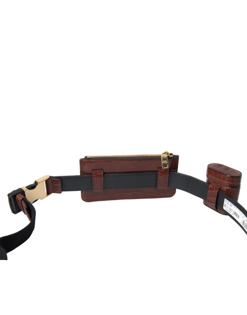 Dolce & Gabbana Brown Alligator Leather AirPods Case and Coin Purse Wallet