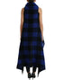 Dolce & Gabbana Black Blue Buffalo Check Poncho Coat Sweater