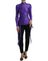 Dolce & Gabbana Purple Nylon Stretch Slim Long Sleeves Top