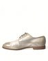 Dolce & Gabbana White Distressed Leather Derby Dress Shoes