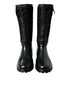 Dolce & Gabbana Black Chioggia Rubber Suede Rain Boots Shoes