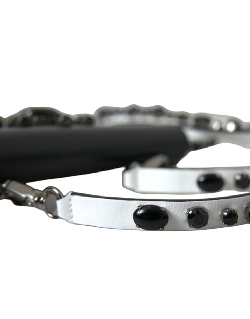 Dolce & Gabbana Crystal-Embellished Cardholder Wallet Black Calf Leather Women