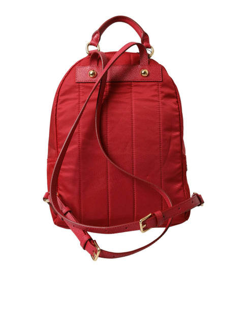 Dolce & Gabbana Red #DGFAMILY Vulcano Embellished Nylon Backpack for Women