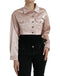 Dolce & Gabbana Pink Cotton Stretch Collared Cropped Jacket