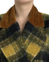 Dolce & Gabbana Yellow Checkered Long Sleeve Coat Jacket