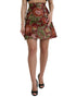 Dolce & Gabbana Maroon Floral Jacquard A-line Mini Skirt