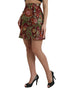 Dolce & Gabbana Maroon Floral Jacquard A-line Mini Skirt