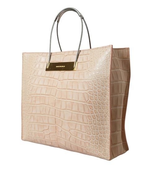 Balenciaga Chic Pink Alligator Leather Shopper Tote Bag – Women’s