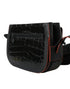 Balenciaga Elegant Black Crocodile Exotic Leather Camera Bag – Women