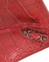 Balenciaga Exotic Red Alligator Leather Paper Postcard Clutch - Women’s