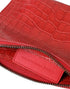 Balenciaga Exotic Red Alligator Leather Paper Postcard Clutch - Women’s