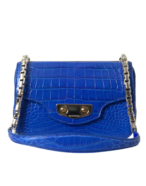 Balenciaga Neo Classic Mini Shoulder Bag – Blue Alligator Leather – Gold Hardware – Women’s
