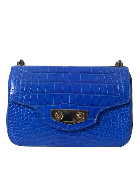 Balenciaga Neo Classic Mini Shoulder Bag – Blue Alligator Leather – Gold Hardware – Women’s