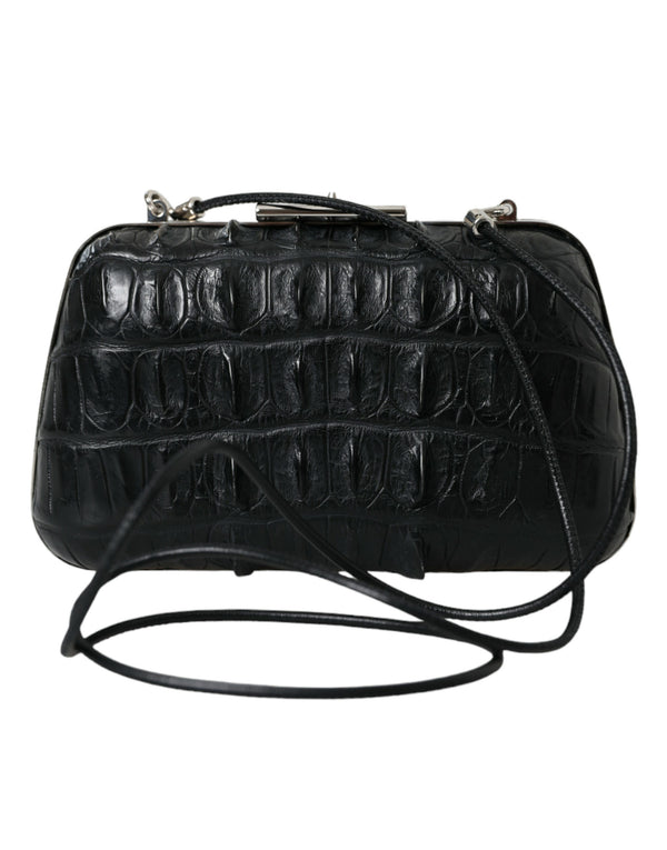 Balenciaga Elegant Black Crocodile & Lamb Leather Evening Clutch – Women