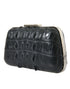 Balenciaga Elegant Black Crocodile & Lamb Leather Evening Clutch – Women