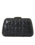 Balenciaga Elegant Black Crocodile & Lamb Leather Evening Clutch – Women