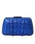 Balenciaga Electric Blue Crocodile & Lamb Leather Clutch – Women