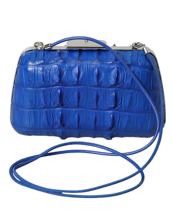 Balenciaga Electric Blue Crocodile & Lamb Leather Clutch – Women
