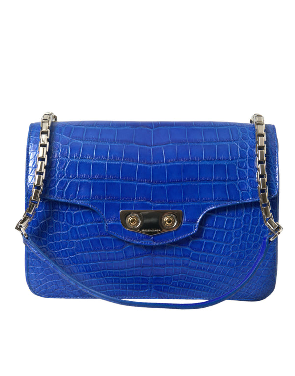 Balenciaga Neo Classic Small Shoulder Bag – Blue Exotic Leather – Gold Hardware – Women’s