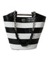 Balenciaga Chic Crocodile Leather Maxi Black & White Bucket Bag for Women
