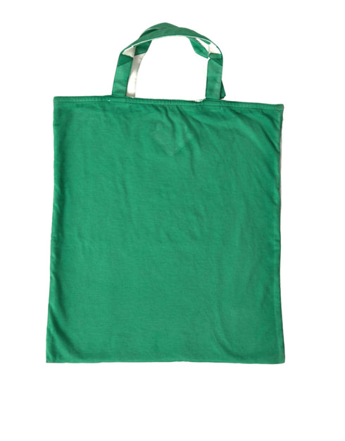 Prada Green Jersey Fabric Logo Shoulder Shopping Tote Bag for Women
