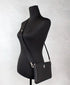 Burberry Peyton Monogram Black Grainy Leather Crossbody Pouch Bag for Women