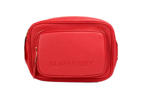 Burberry Bright Red Grainy Leather Camera Crossbody Bag for Women