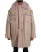 Dolce & Gabbana Beige Pink Lamb Leather Shearling Coat Jacket