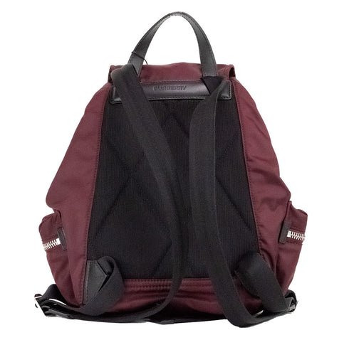 Burberry Medium Burgundy Econyl Nylon Drawstring Rucksack Backpack