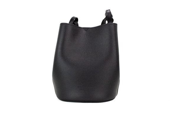 Burberry Lorne Small Black Pebbled Leather Bucket Bag for Women