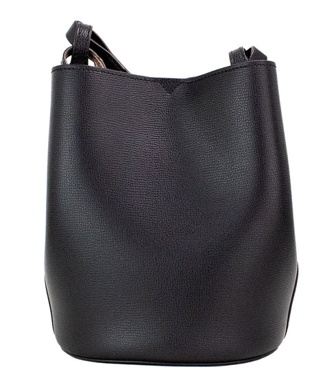 Burberry Lorne Small Black Pebbled Leather Bucket Bag for Women
