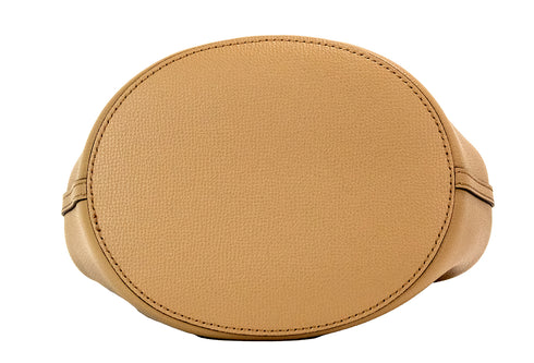 Burberry Lorne Small Camel Pebbled Leather Bucket Bag for Women