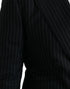 Dolce & Gabbana Black Stripe SICILIA Double Breasted Coat Blazer