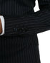 Dolce & Gabbana Black Stripe SICILIA Double Breasted Coat Blazer