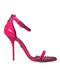 Dolce & Gabbana Sandals Heels Pink Leather Crystal Embellished for Women