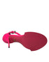 Dolce & Gabbana Sandals Heels Pink Leather Crystal Embellished for Women