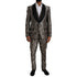 Dolce & Gabbana Brown Floral Jacquard Formal 3 Piece Suit