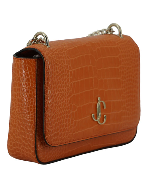 Jimmy Choo JC Flap Amber Orange Croc Leather Shoulder Bag – Women