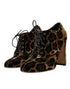 Dolce & Gabbana Brown Leopard Print Hair Lace-Up Ankle Booties – Women’s
