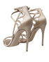 Dolce & Gabbana Strappy Heeled Sandals in Beige Leather – Women’s