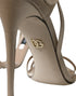 Dolce & Gabbana Strappy Heeled Sandals in Beige Leather – Women’s