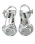 Dolce & Gabbana Silver Lambskin Leather Heels Sandals - Women’s Shoes