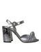Dolce & Gabbana Silver Lambskin Leather Heels Sandals - Women’s Shoes
