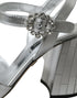 Dolce & Gabbana Silver Lambskin Leather Heels Sandals - Women’s Shoes