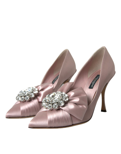 Dolce & Gabbana Pumps – Women's Pink Satin Crystal Embellished High Heels