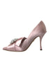 Dolce & Gabbana Pumps – Women's Pink Satin Crystal Embellished High Heels